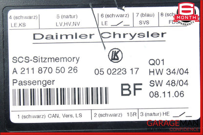 03-11 Mercedes E350 SLK350 GL320 Front Right Passenger Side Seat Control Module
