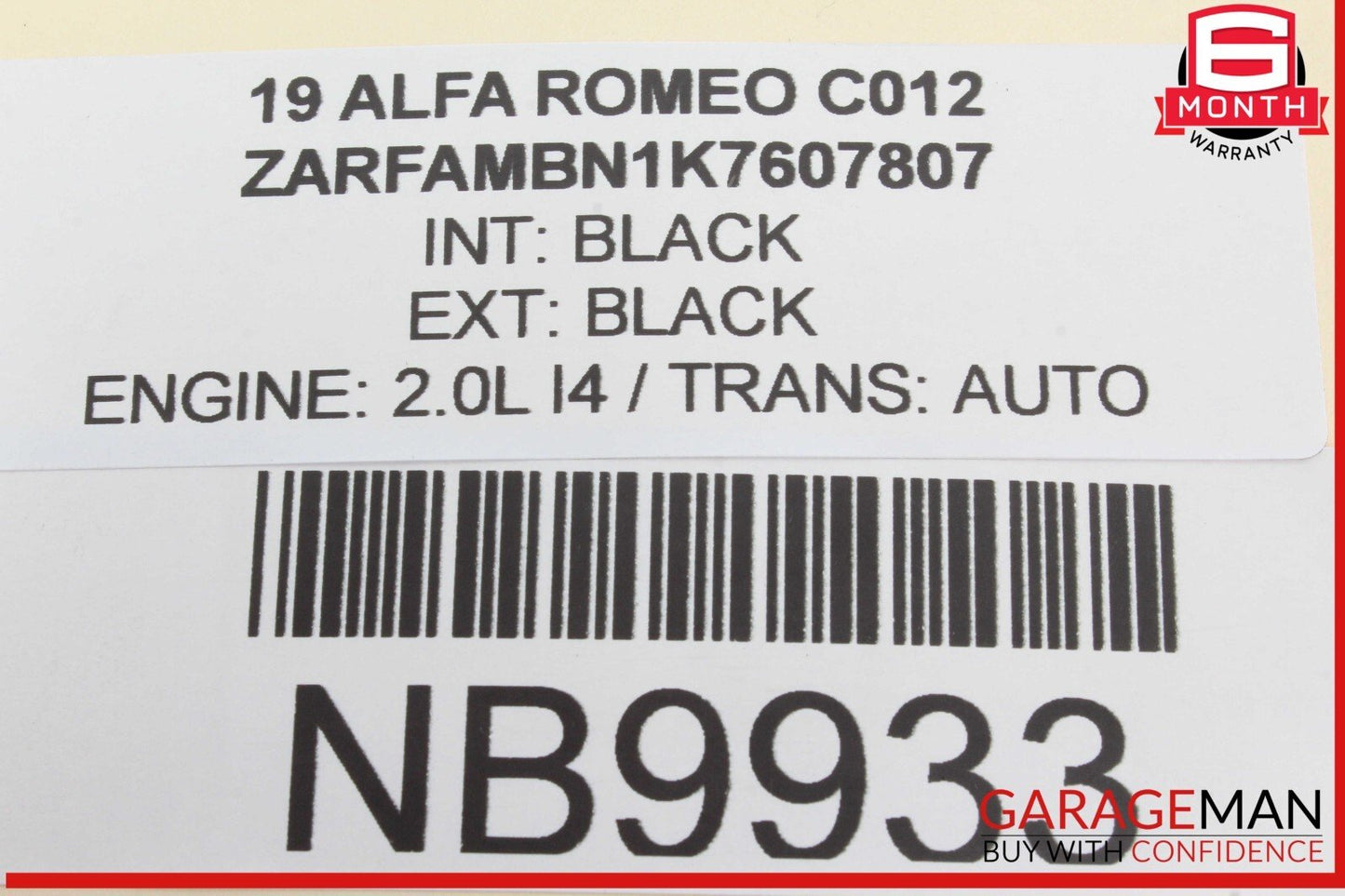 17-22 Alfa Romeo Giulia Front Right Passenger Side Sun Visor Sunvisor Gray OEM