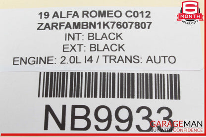 17-22 Alfa Romeo Giulia Front Right Passenger Side Sun Visor Sunvisor Gray OEM