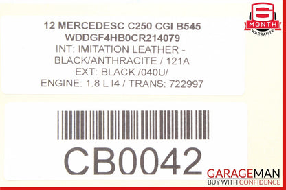 08-15 Mercedes W204 C250 C300 C350 Front Right Side Seatbelt Seat Belt Retractor