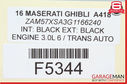 14-17 Maserati Ghibli Front Center Dash Tweeter Speaker Grille Cover Black OEM