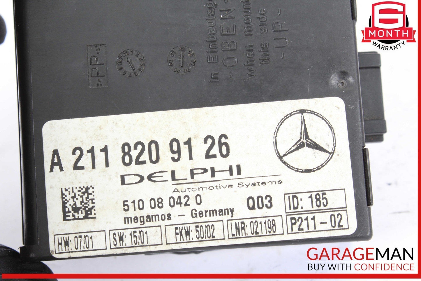 00-12 Mercedes R230 SL500 C230 S430 E320 Anti Theft Alarm Module 2118209126 OEM