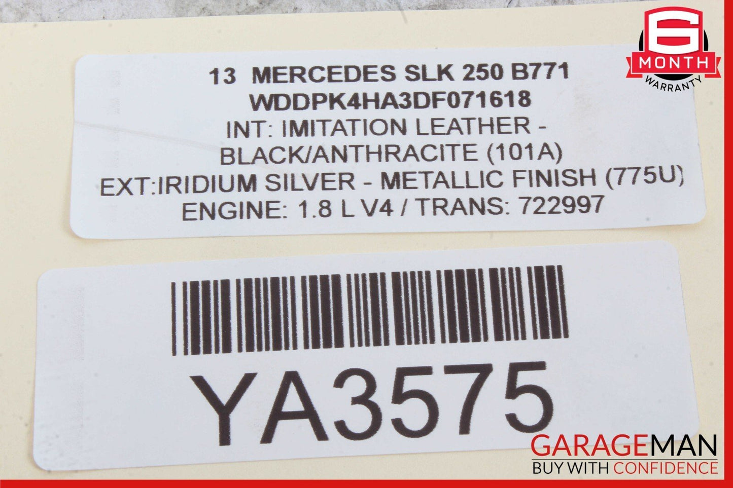 08-18 Mercedes W212 E350 SLK250 Rear Trunk Lid Lock Latch Actuator Cylinder Assy