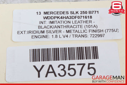 08-18 Mercedes W212 E350 SLK250 Rear Trunk Lid Lock Latch Actuator Cylinder Assy