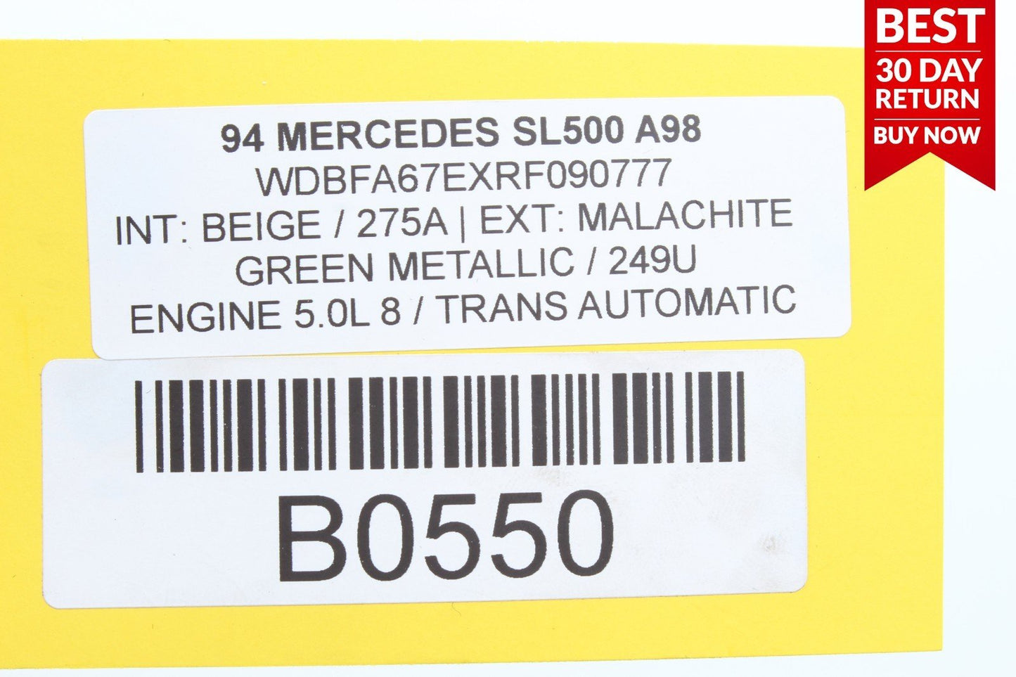 94-96 Mercedes R129 SL500 Tow Alarm Computer Control Module 1408204826 A98 OEM
