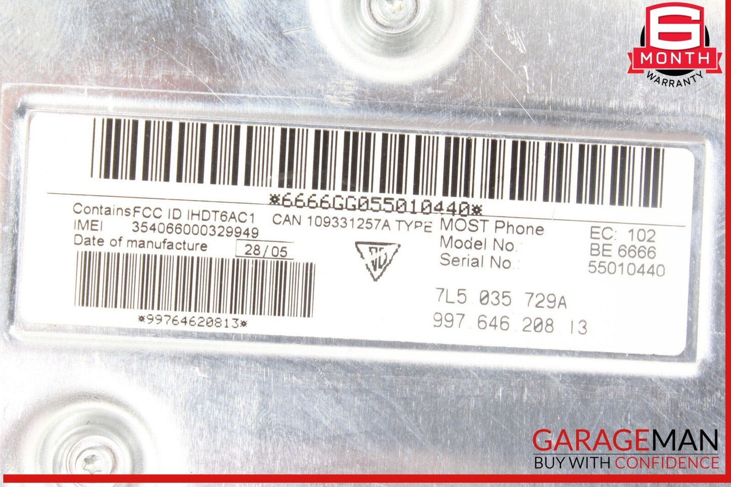 03-06 Porsche Cayenne 955 Phone Telephone Control Module Unit 7L5035729A OEM