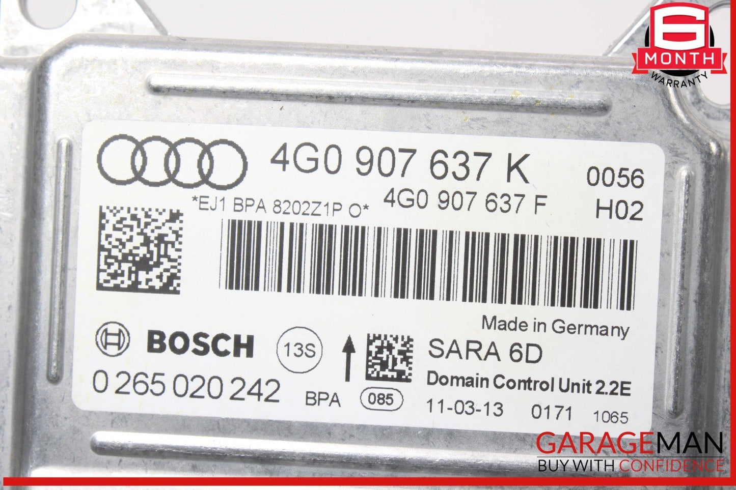 12-18 Audi A6 A7 Yaw Rate Accelerator Stability Speed Control Sensor 4G0907637K
