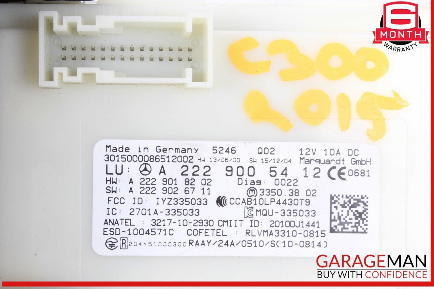 14-19 Mercedes W205 C300 S550 GLC350 Keyless Go Entry Control Module Unit OEM