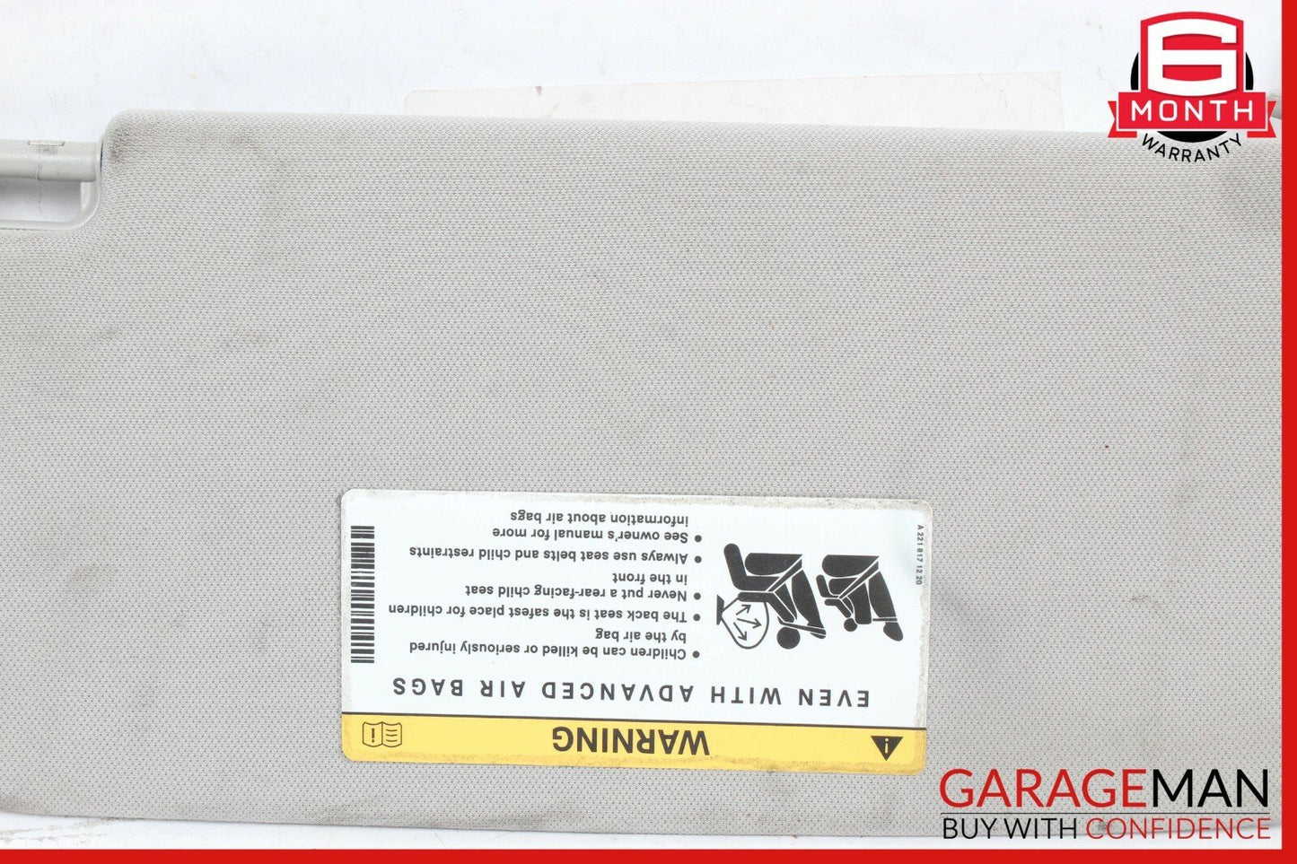 07-13 Mercedes W221 S400 Sun Visor Sunvisor Shade Cover Right Driver Side Gray