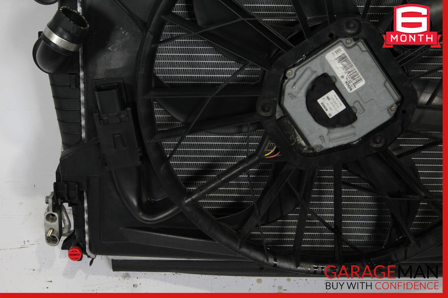 03-06 Mercedes R230 SL500 Engine Motor Cooling Radiator Fan Shroud A/C Condenser