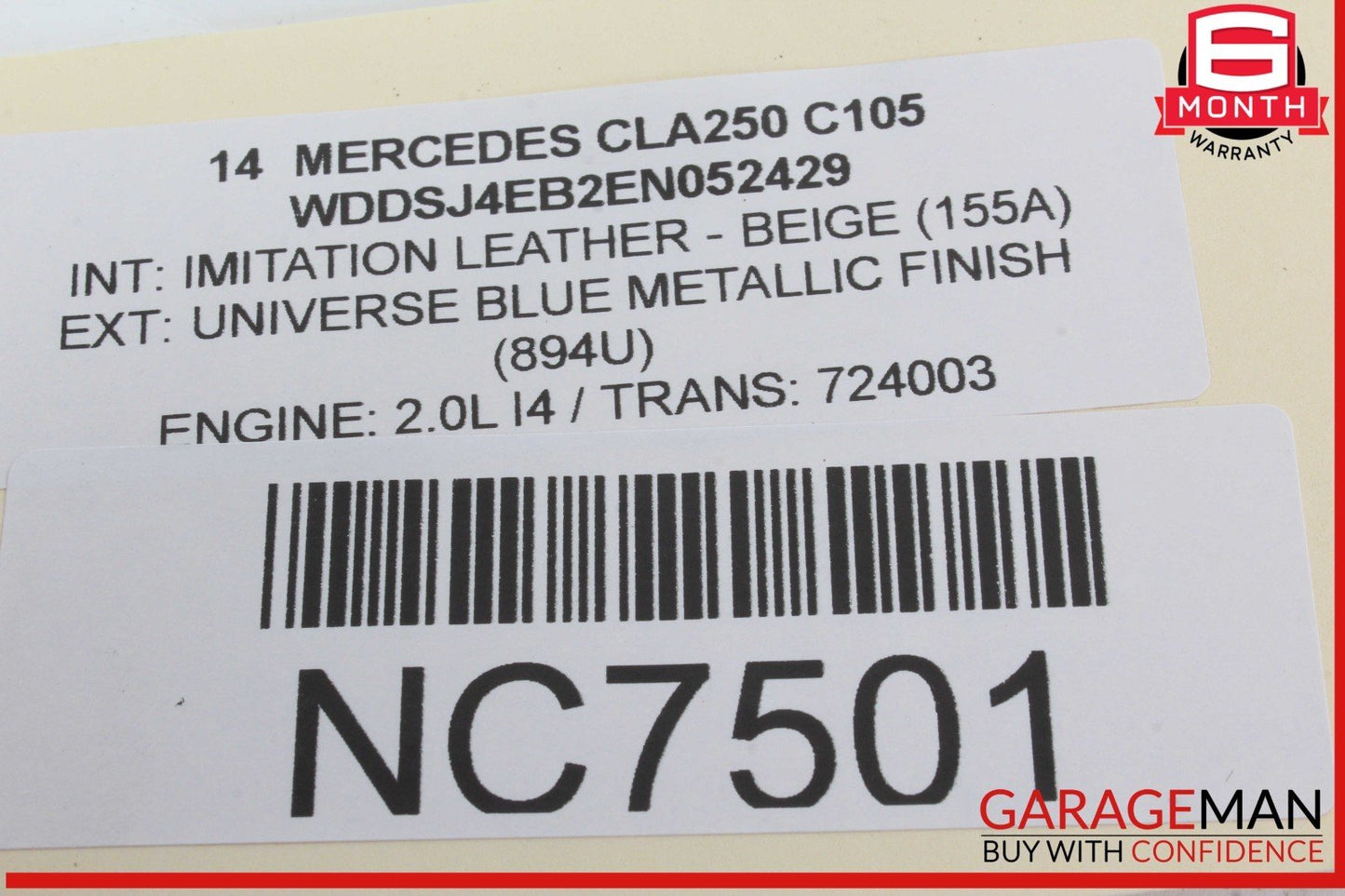 14-18 Mercedes W117 CLA250 CLA45 AMG Rear Left Side Door Window Regulator Motor