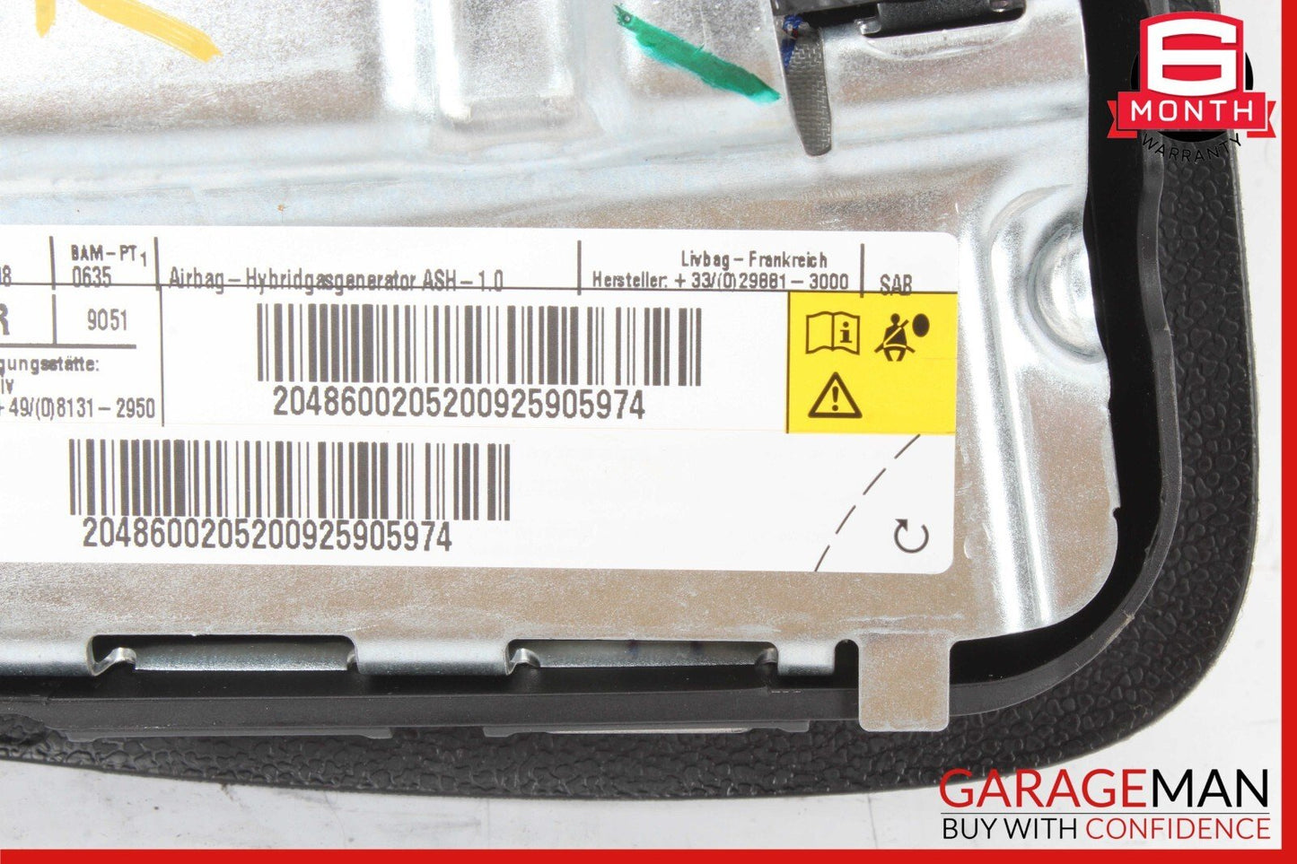 08-15 Mercedes W204 C300 GLK350 Front Right Side Seat SRS Airbag Air Bag OEM