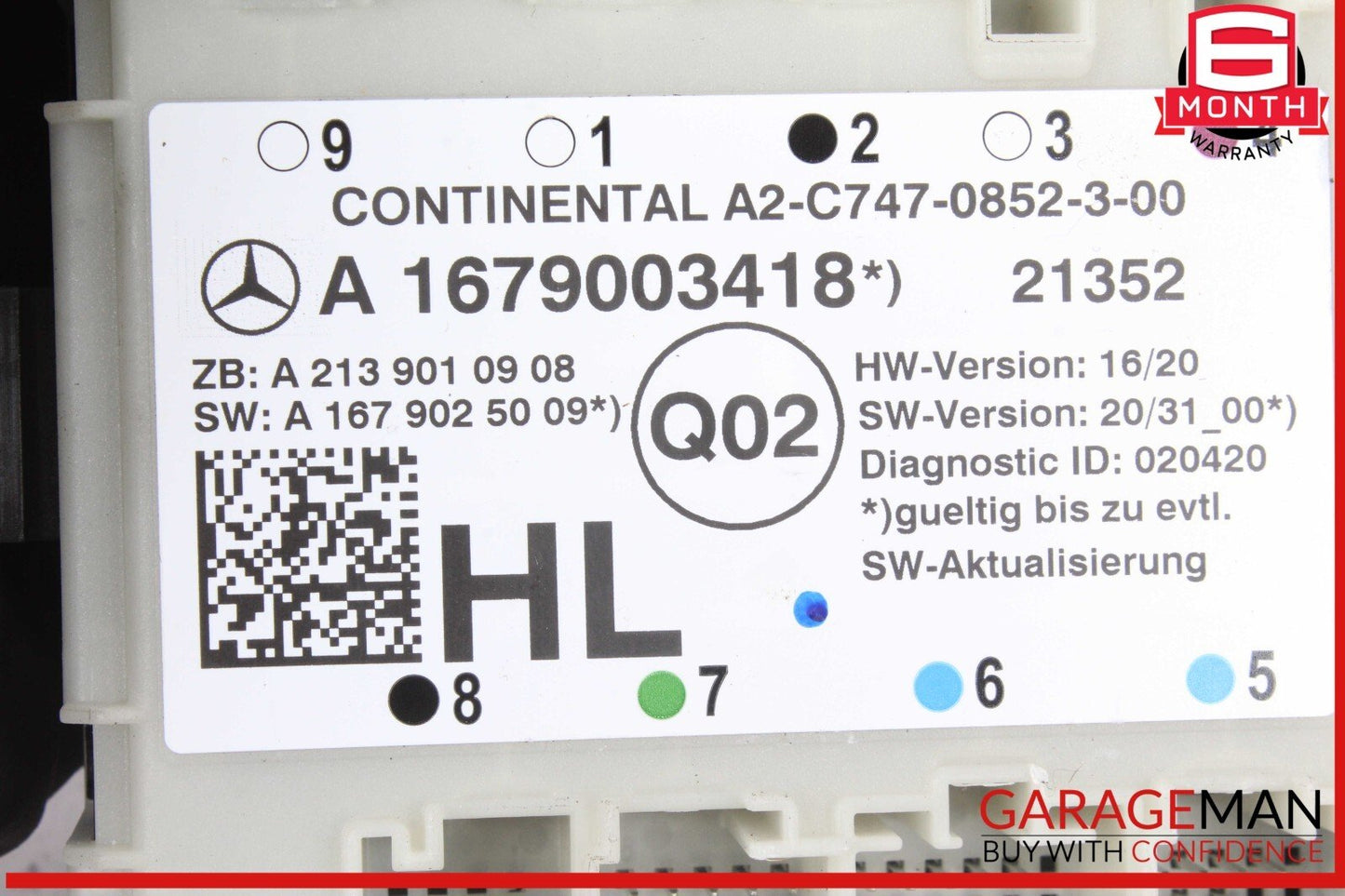 16-22 Mercedes X253 GLC43 AMG Rear Left Driver Side Door Window Regulator Module