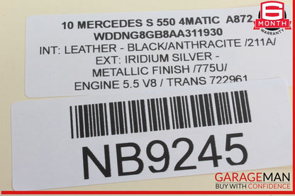 07-13 Mercedes W221 S550 4MATIC Rear Right / Left Side Door Control Module Unit