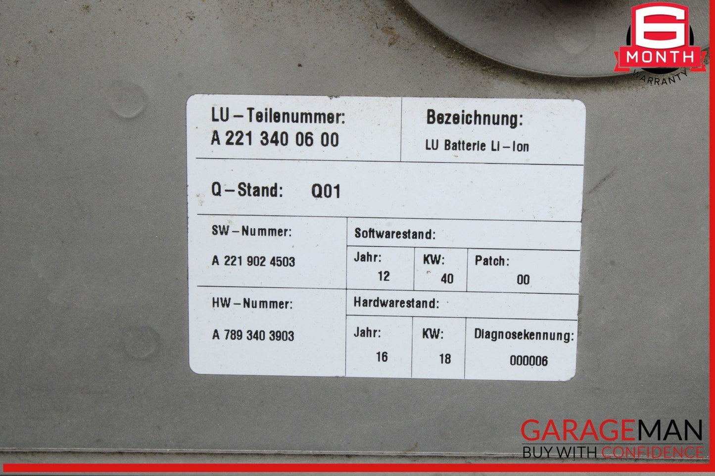 10-13 Mercedes W221 S400 Hybrid Lithium-Ion Engine Battery 2213430500 OEM