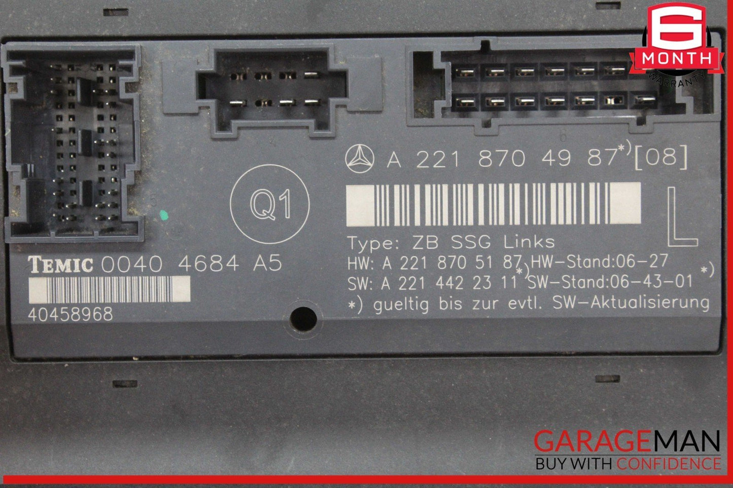 07-13 Mercedes W221 S550 Front Left Driver Side Under Seat Control Unit OEM