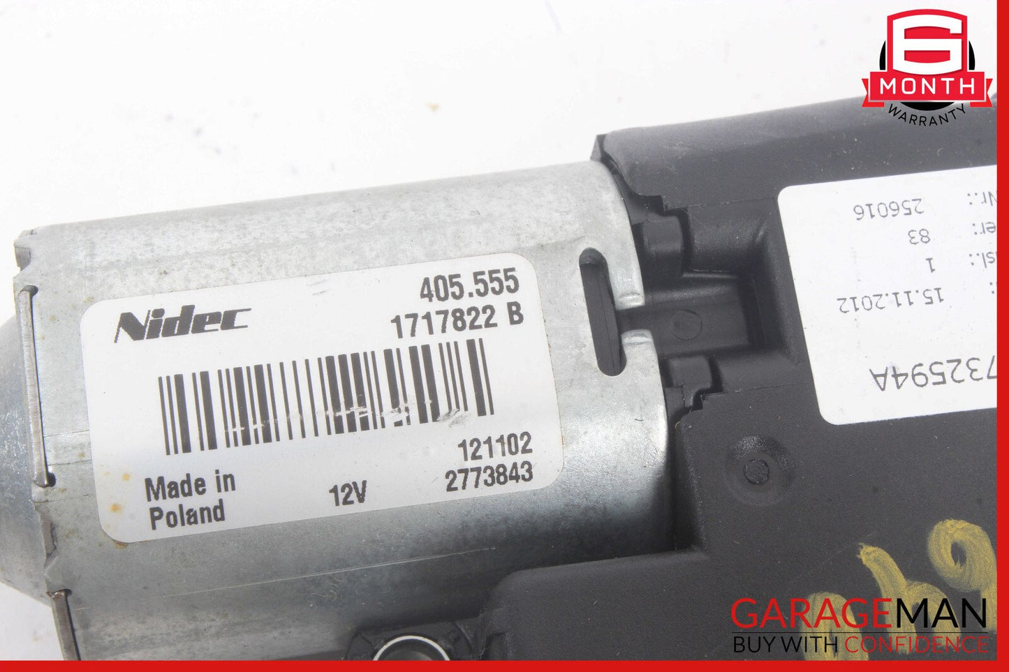 13-19 BMW 640i F06 Sunroof Motor 7316535 OEM