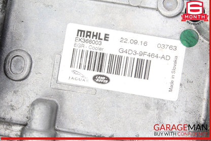 17-19 Jaguar XE AWD Engine EGR Valve Cooler G4D39F464AD OEM