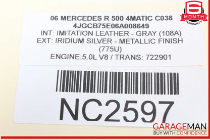 06-13 Mercedes W251 R500 4MATIC Panoramic Sunroof Sun Roof Motor 1648201442 OEM