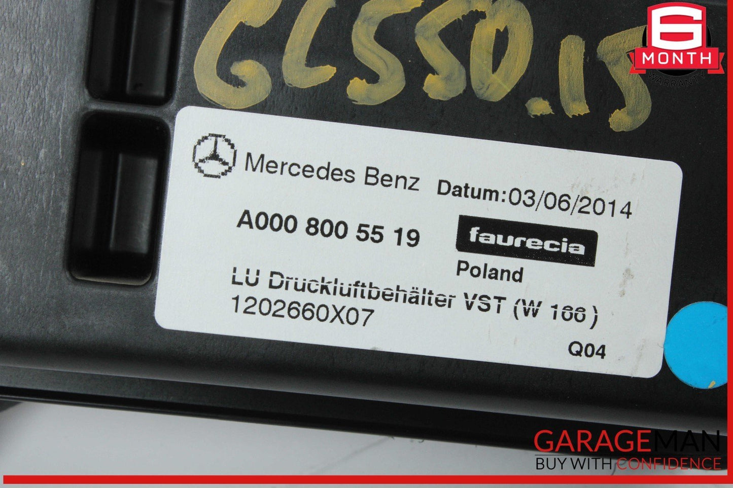 13-16 Mercedes X166 GL550 GL450 Dynamic Seat Pressure Tank 0008005519 OEM