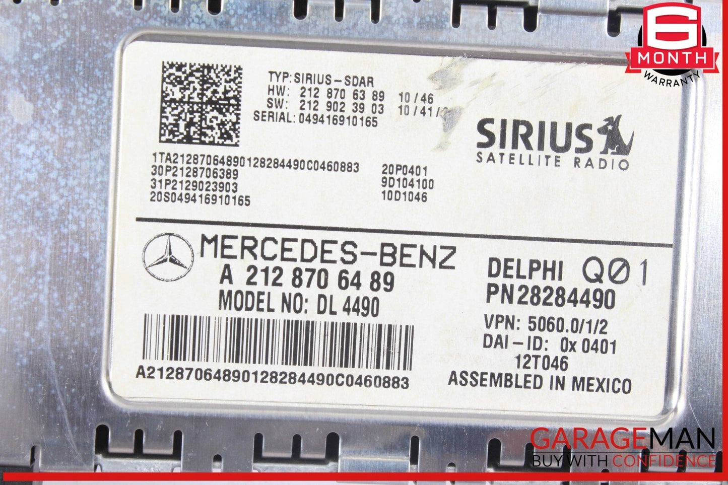 08-12 Mercedes W218 CLS550 Sirius Satellite Radio Receiver Module OEM