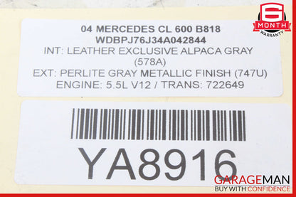 Mercedes W215 CL600 Hydraulic Suspension Valve Block Front or Rear OEM