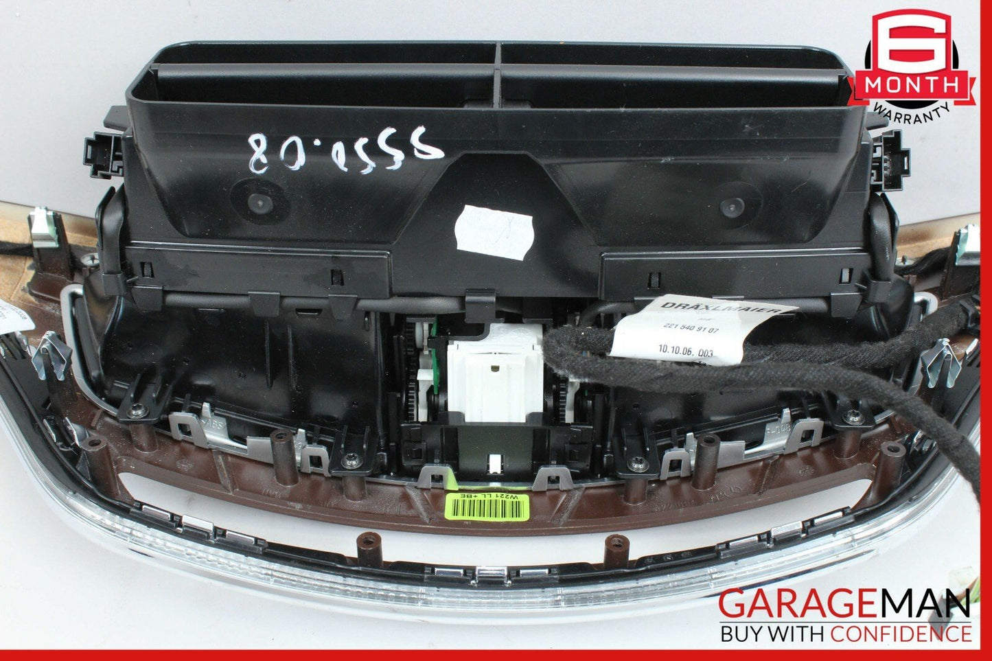 07-09 Mercedes W221 S550 Dash Dashboard Center Trim Bezel Air Vent Assembly Wood