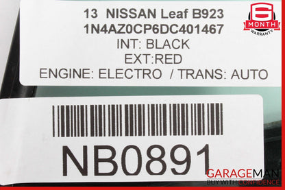 13-17 Nissan Leaf Rear Left Side Quarter Window Glass OEM