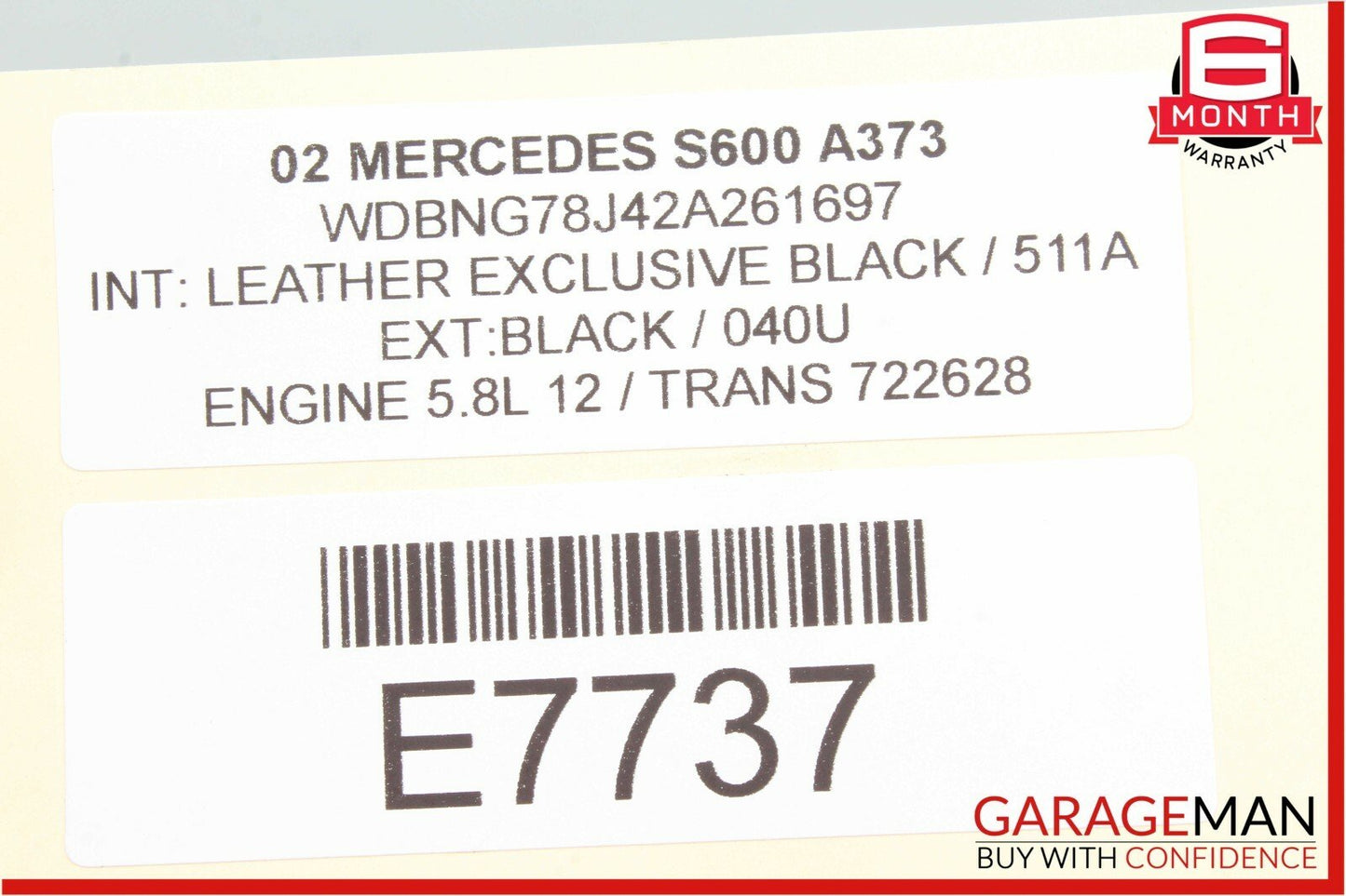 00-06 Mercedes W220 S600 S55 AMG Front Left / Right Seat Headrest Head Rest OEM