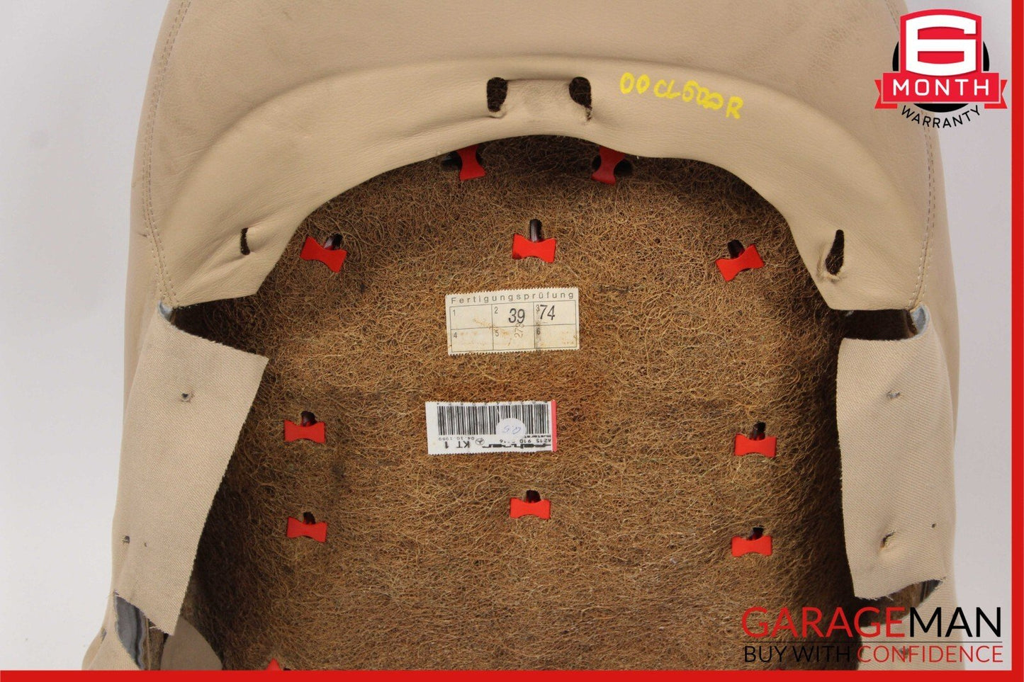00-06 Mercedes W215 CL600 Front Right Side Top Upper Seat Cushion Cover Saffron