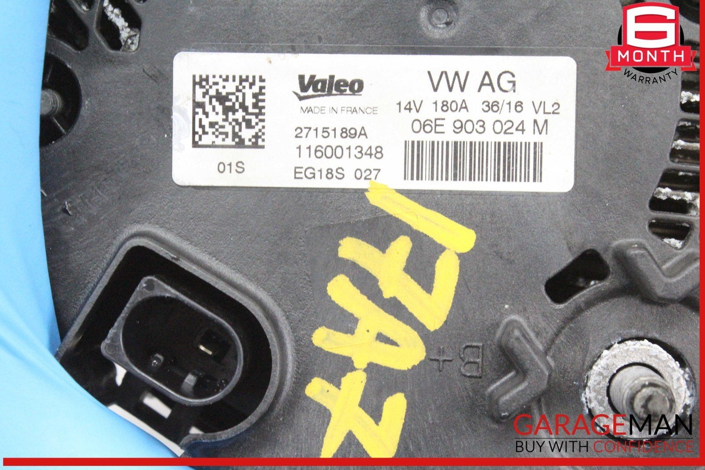 16-18 Audi A7 A6 Engine Alternator Generator Valeo 06E903024M OEM