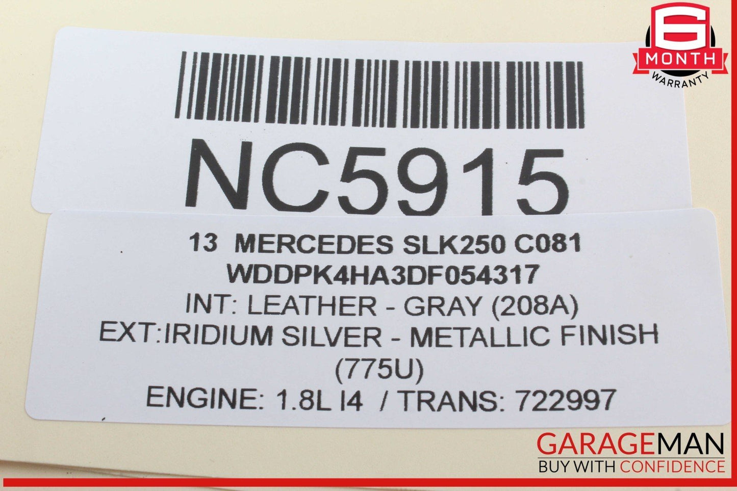 10-20 Mercedes R172 SLK250 Front Left Window Regulator Motor 2078200642 OEM