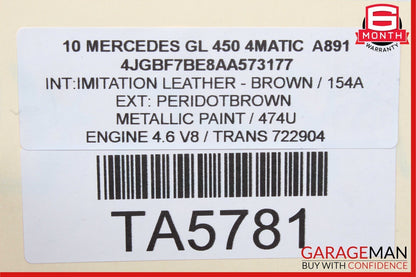 10-12 Mercedes X164 GL450 R350 ML350 Front Left Driver Side Seat Control Module