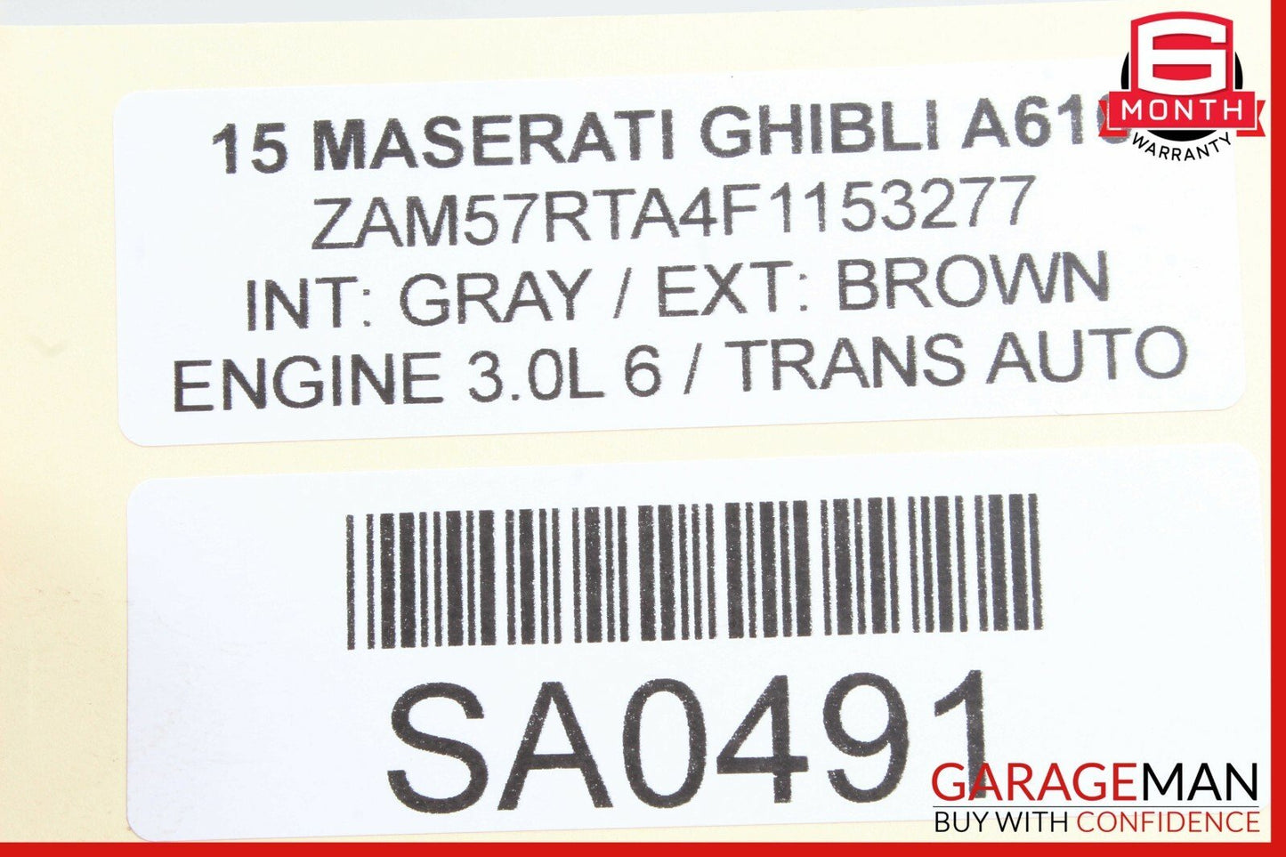 14-17 Maserati Ghibli Top Roof Shark Fin Antenna 670026011 OEM