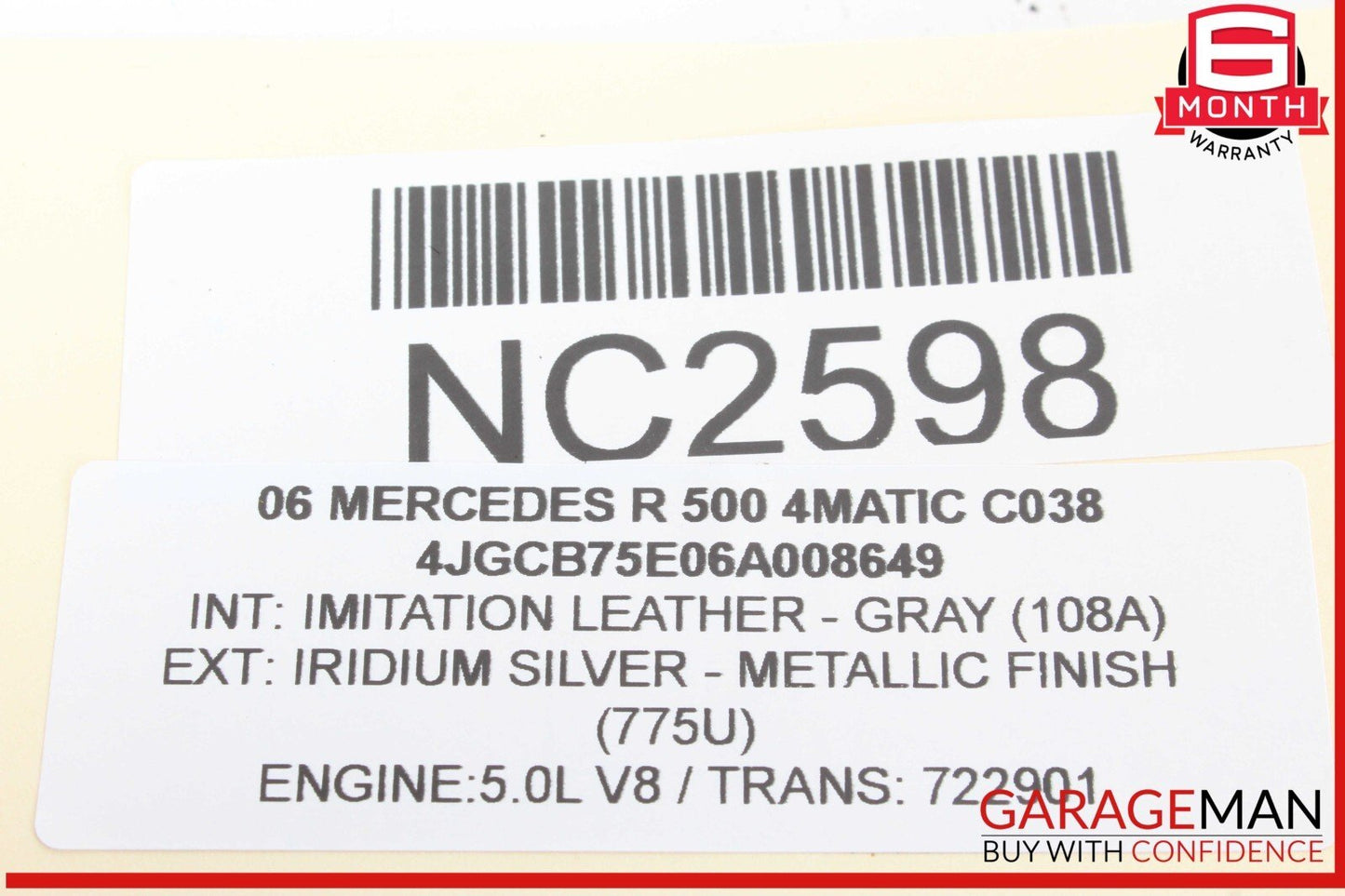 06-13 Mercedes W251 R500 4MATIC Panoramic Sunroof Sun Roof Motor 1648201442 OEM