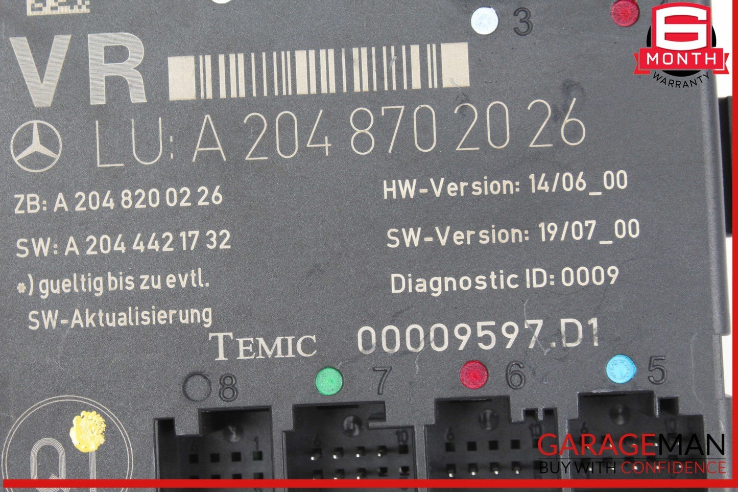 08-14 Mercedes W204 C300 Front Right Side Door Control Module 2048702026 OEM