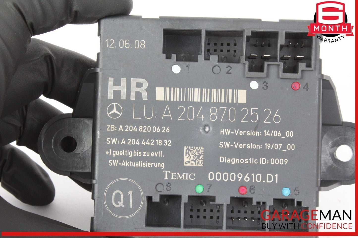 08-18 Mercedes W204 C300 GLK350 C250 Rear Right Side Door Control Module OEM