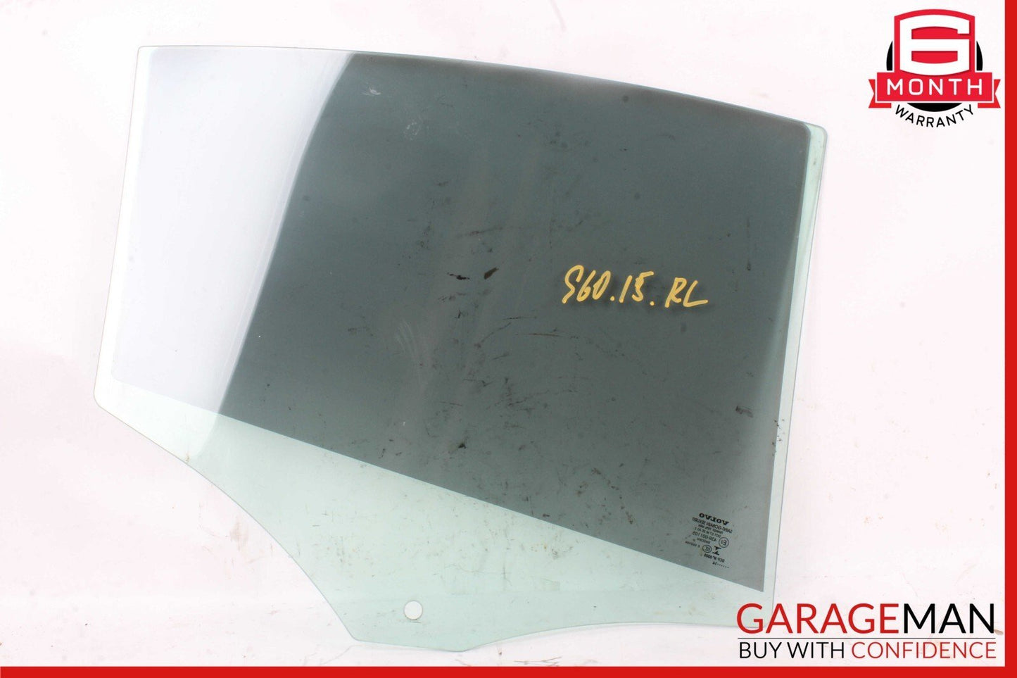 11-18 Volvo S60 V60 Rear Left Driver Side Door Window Glass 31385418 OEM