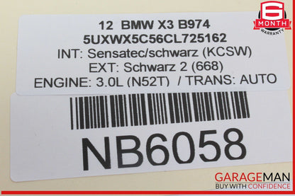 11-17 BMW X3 Crash SRS Control Module Unit 9253637 OEM