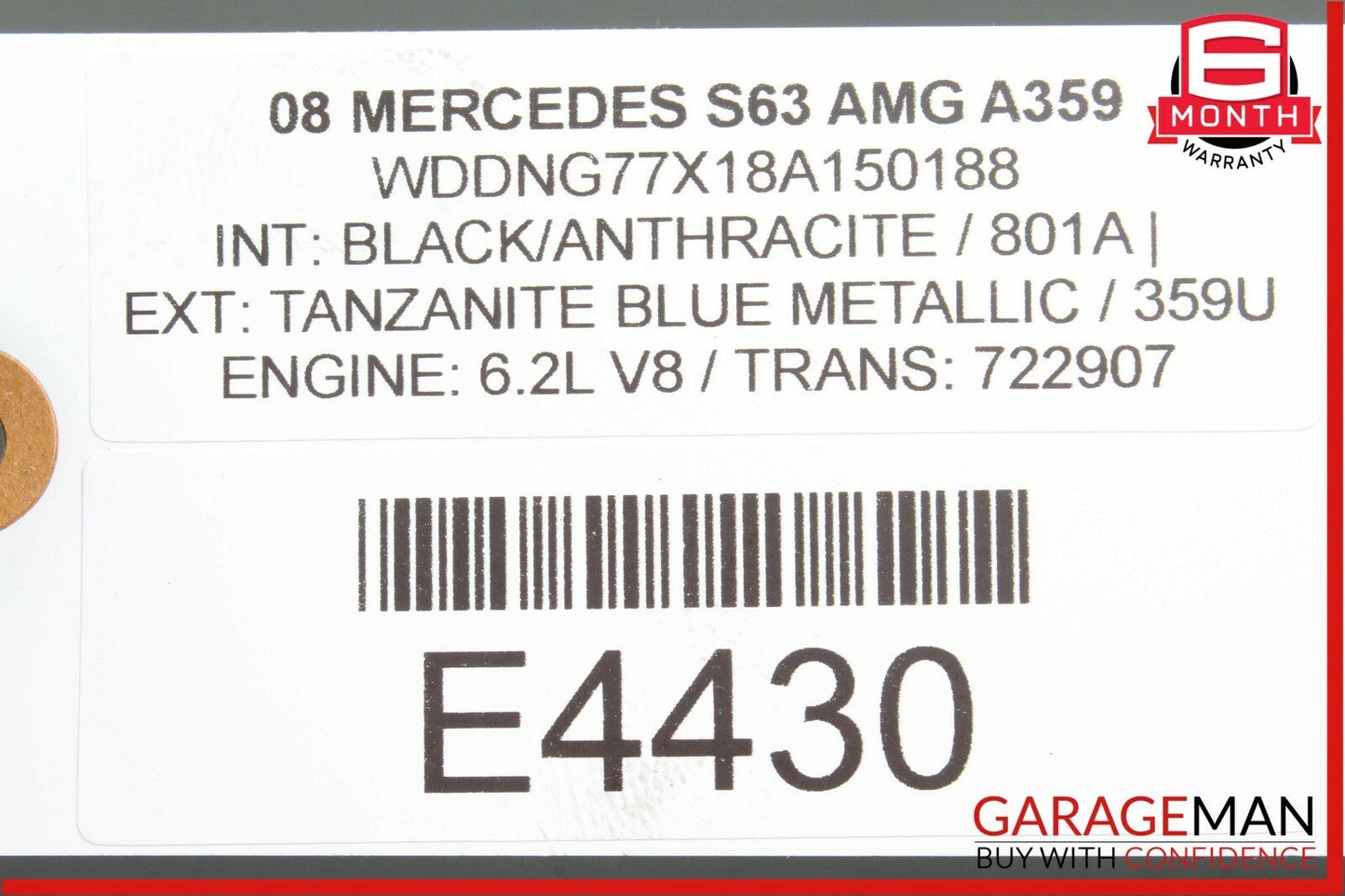 07-13 Mercedes W221 S450 S63 AMG Front Right Passenger Seat Occupancy Sensor OEM