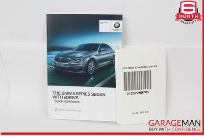 18 BMW 530E Owner's Owners Operating Manual OEM