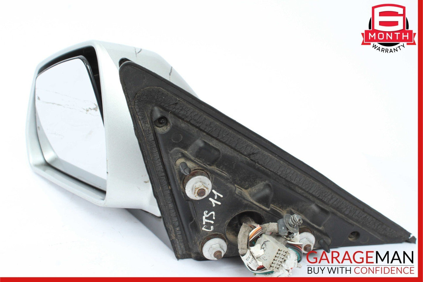 11-14 Cadillac CTS Front Left Driver Side Rear View Door Mirror Silver OEM