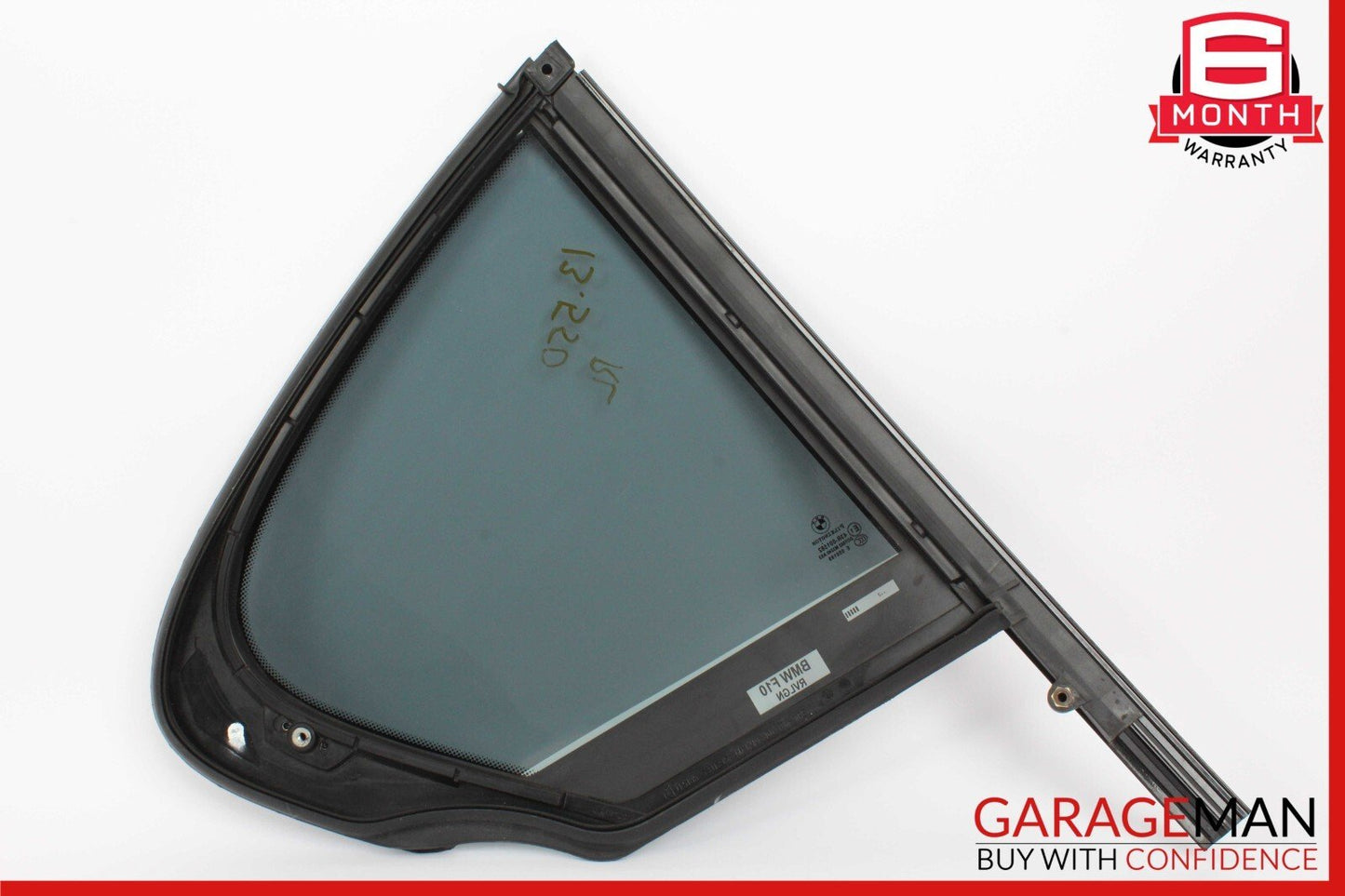 11-16 BMW 525i 535i 550i Rear Left Side Quarter Window Glass OEM