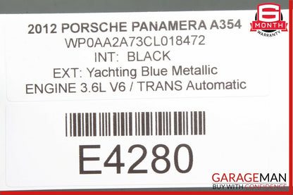 10-15 Porsche Panamera 970 TPMS Tire Pressure Control Module Unit 7PP907283