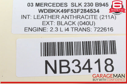 01-04 Mercedes R170 SLK230 SLK320 Front Right Side Foglight Fog Light Lamp OEM