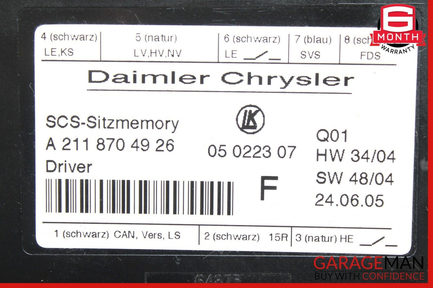 03-11 Mercedes CLS500 GL450 ML350 Front Left Side Seat Control Module Unit