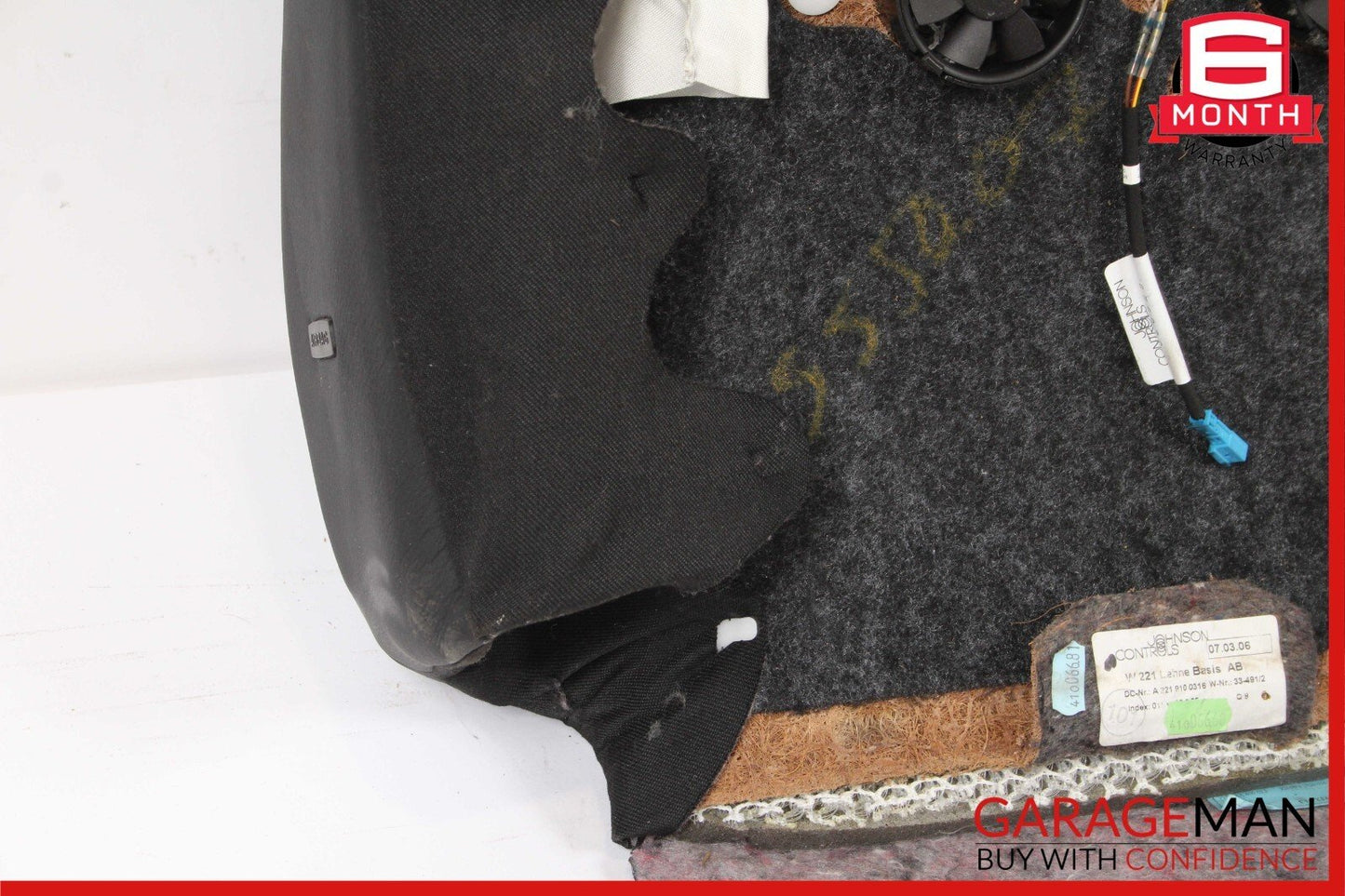 07-09 Mercedes W221 S450 S550 Front Left Side Top Upper Seat Cushion Cover Black