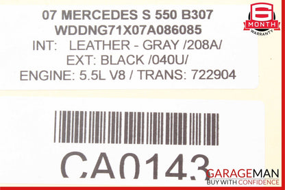 07-09 Mercedes W221 S550 Front Left / Right Seat Headrest Head Rest Gray OEM