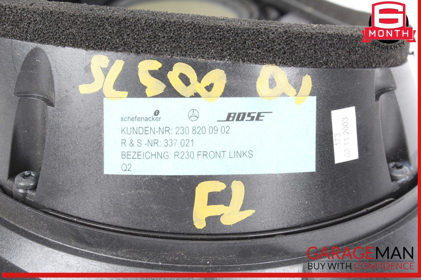 03-08 Mercedes R230 SL500 SL550 Door Audio Speaker Bose Left Driver Side OEM