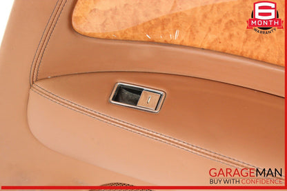 07-11 Bentley Continental GTC Rear Right Side Interior Door Panel Brown OEM